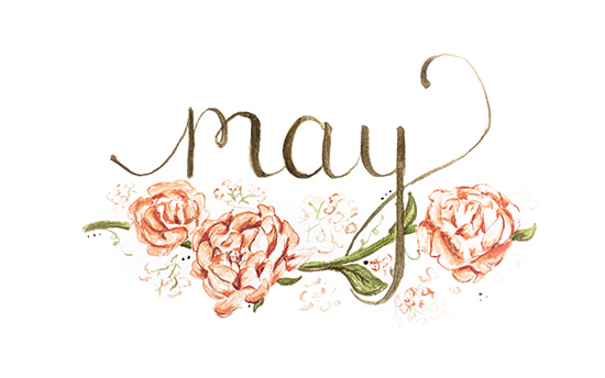 May | 2014 appointment calendar, watercolour, floral